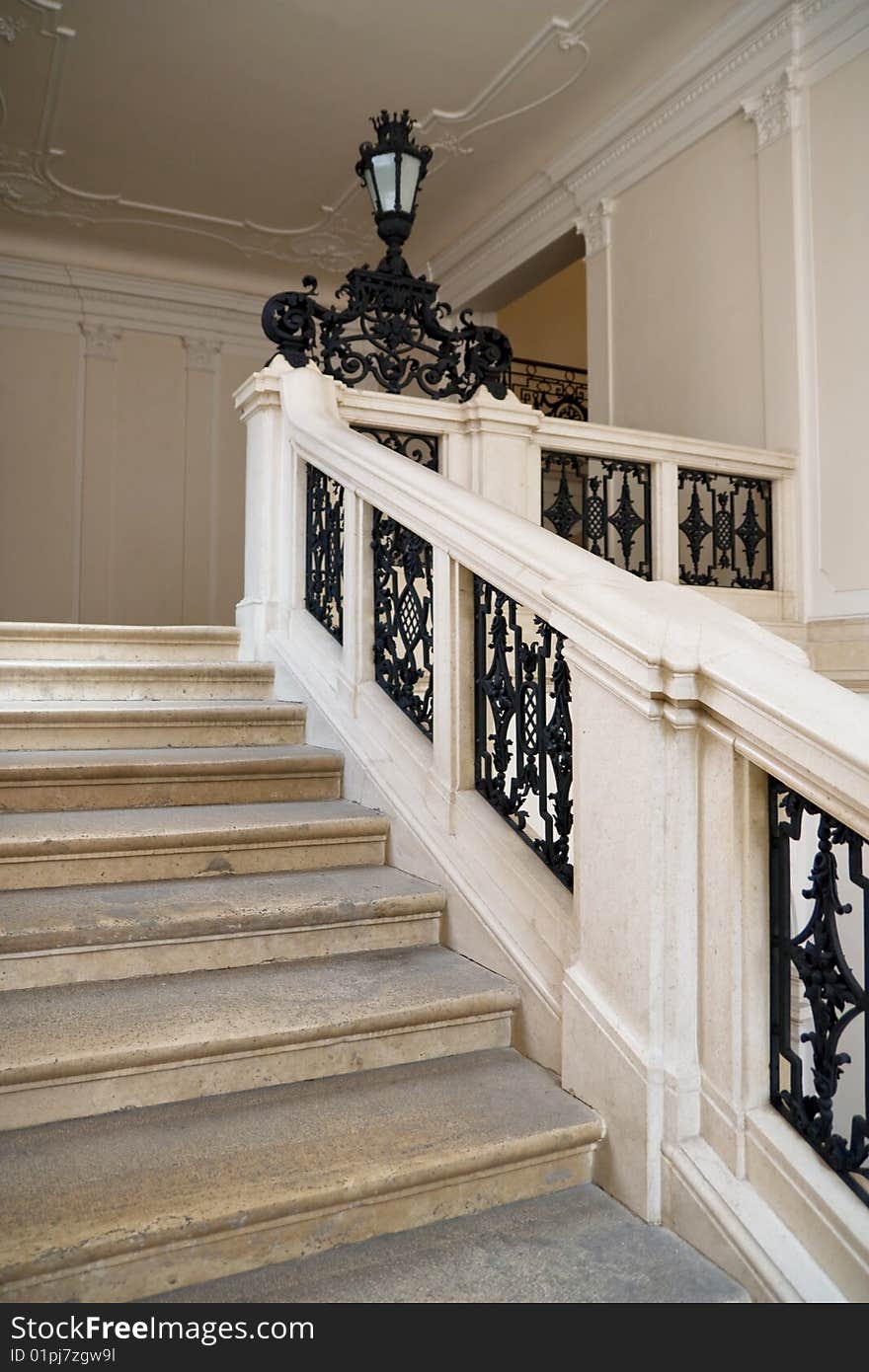 Baroque style stairway in castle