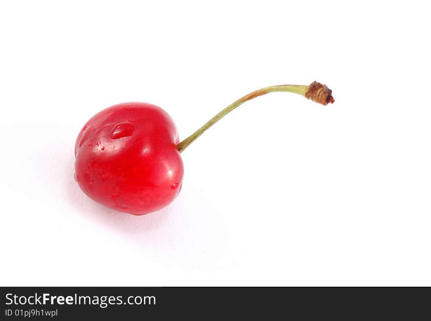 Red cherry on a white background