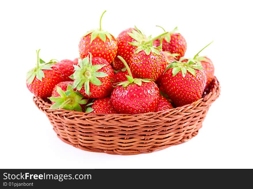 Fresh strawberries, isolated on white