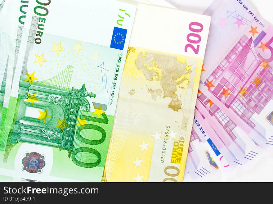 Closeup image of European currency euro.