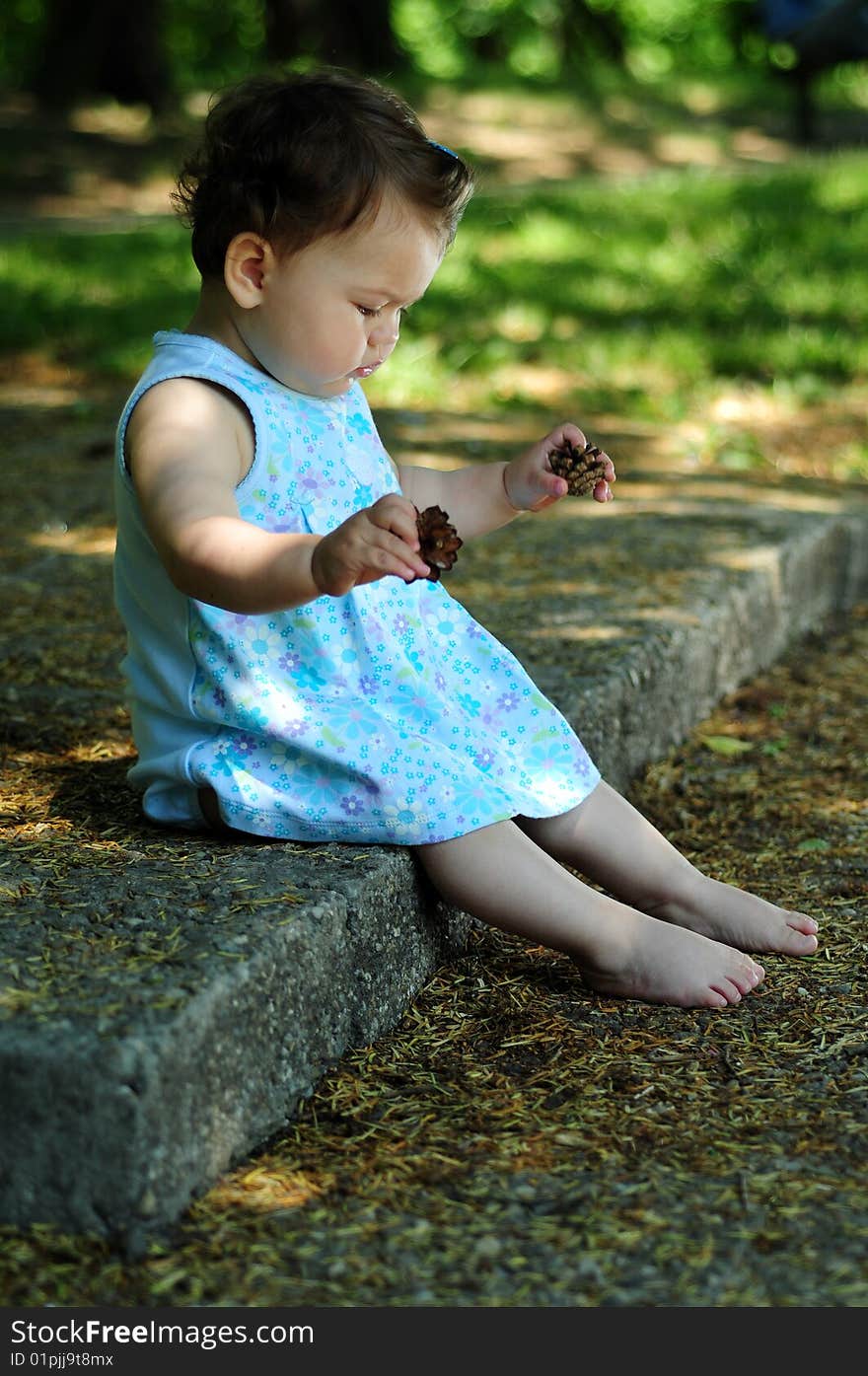 Outdoor shot of a baby girl. Outdoor shot of a baby girl