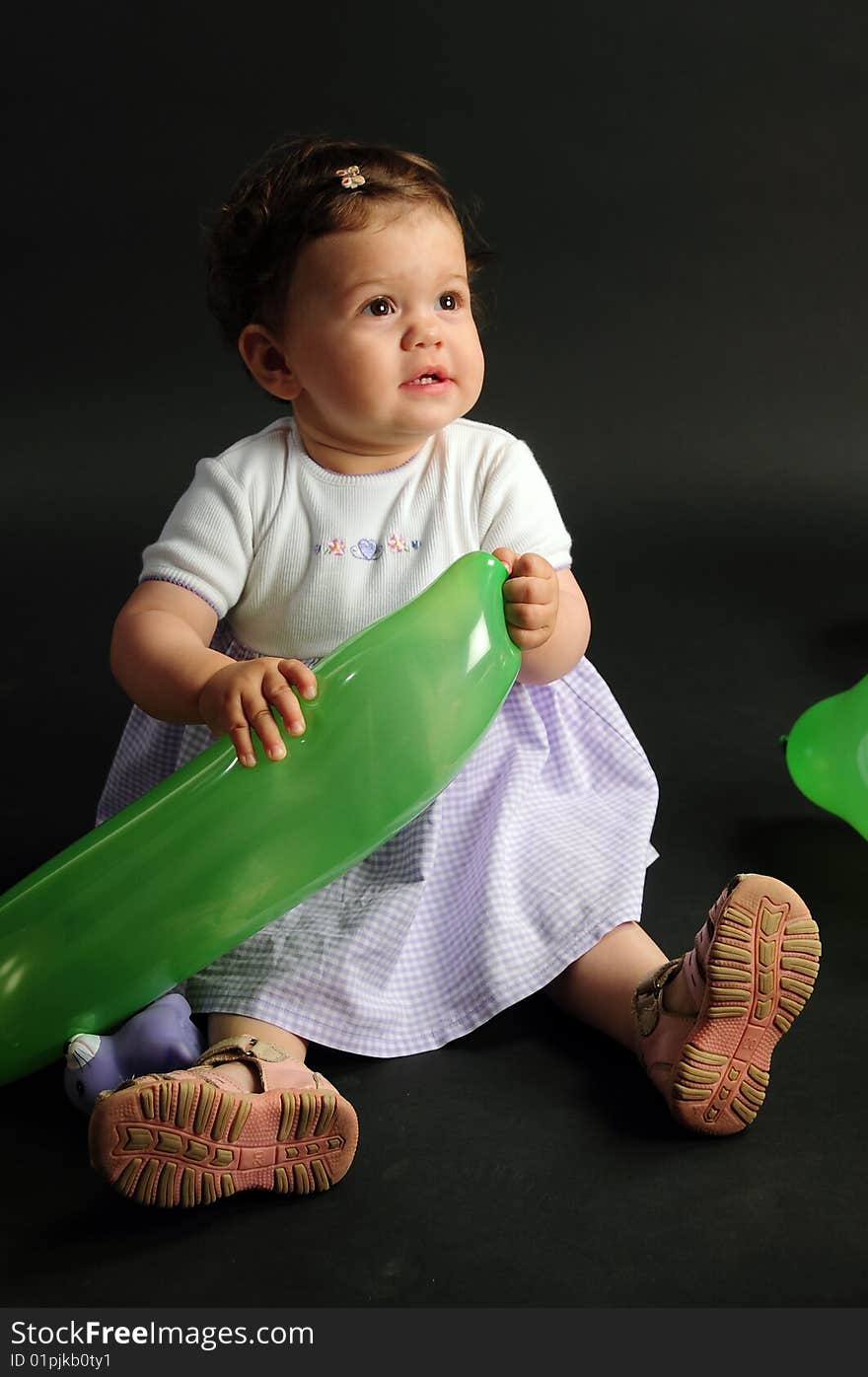 Studio shot of a baby girl