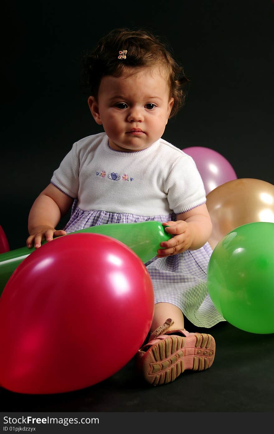 Studio shot of a baby girl