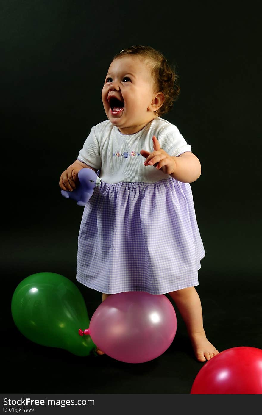 Studio shot of a baby girl