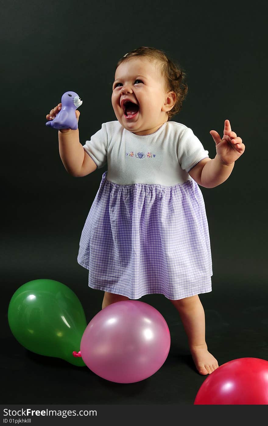 Studio shot of a baby girl