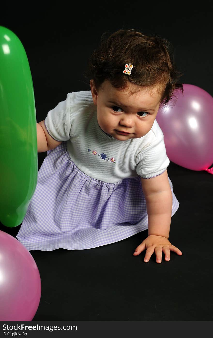 Studio shot of a baby girl