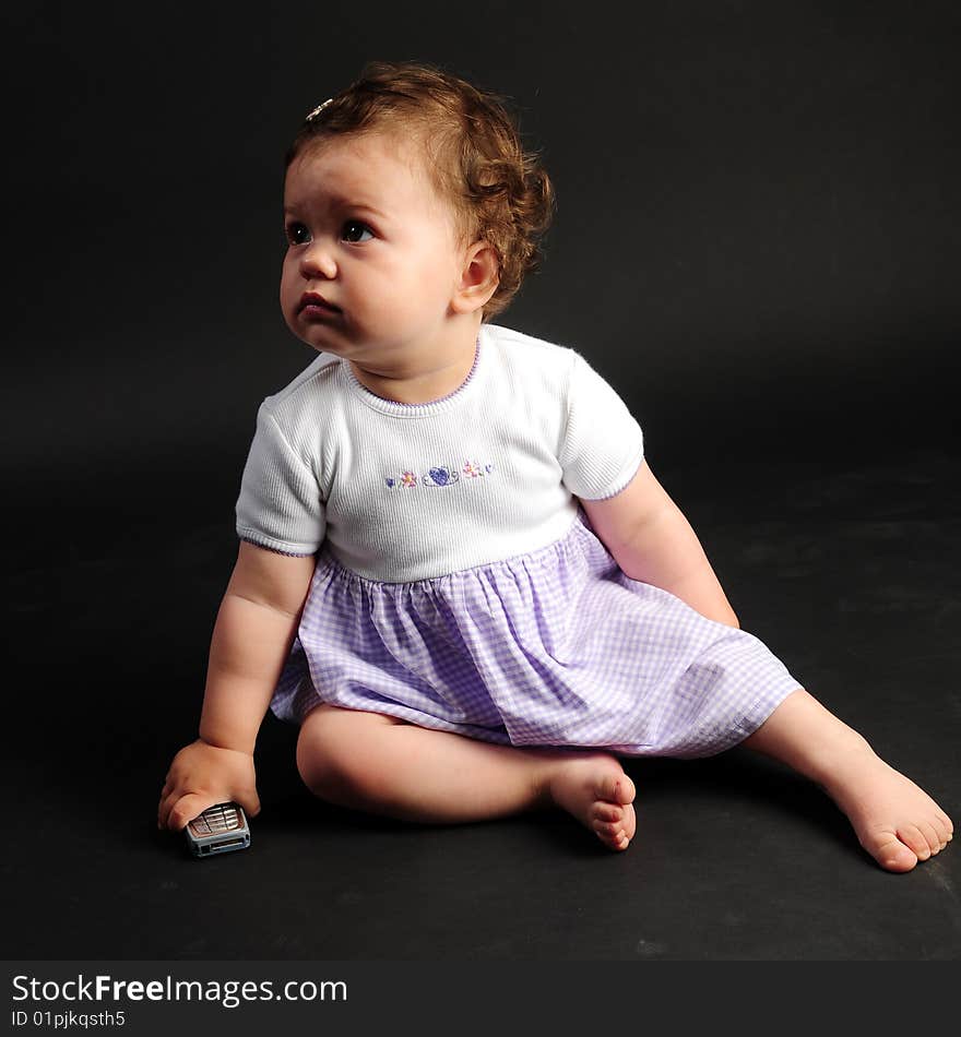 Studio shot of a baby girl