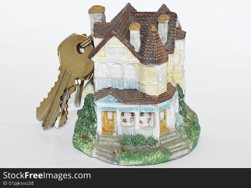 House with keys on white background. House with keys on white background