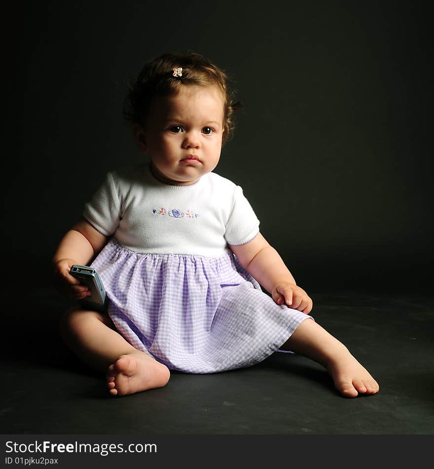 Studio shot of a baby girl