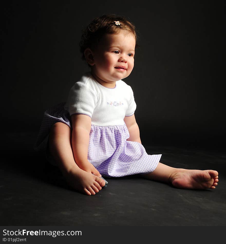 Studio shot of a baby girl