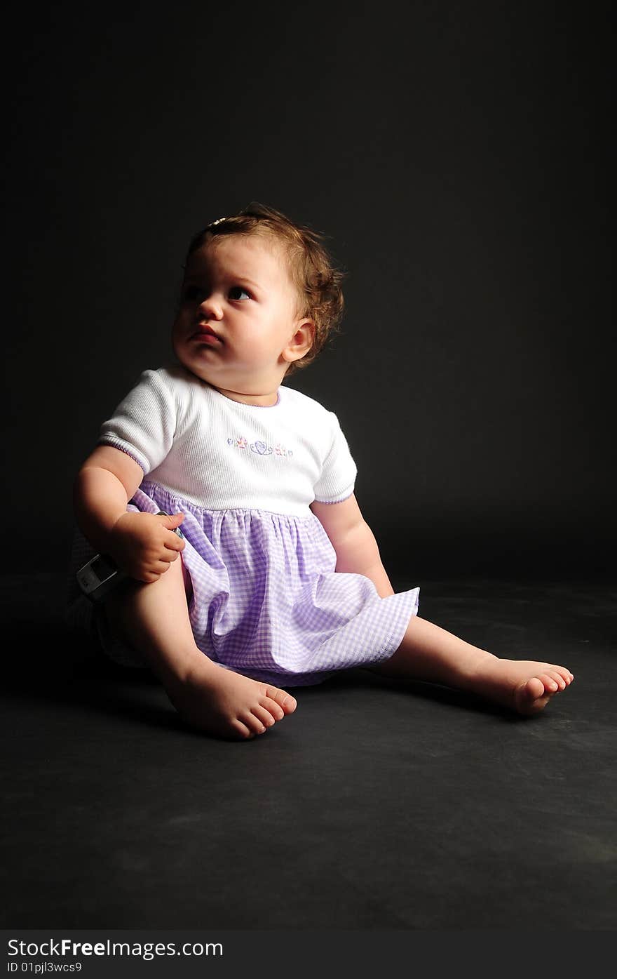 Studio shot of a baby girl