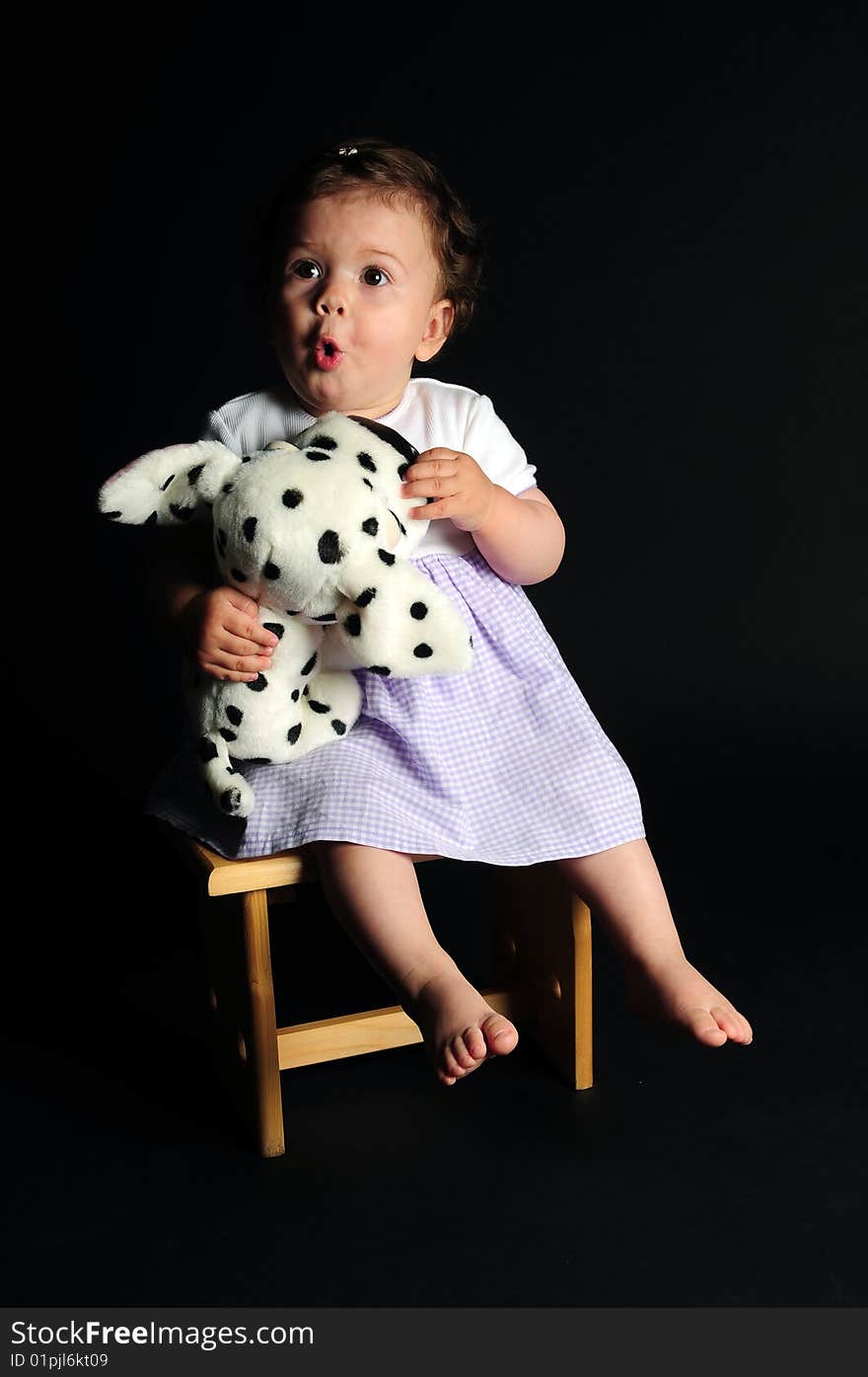 Studio shot of a baby girl