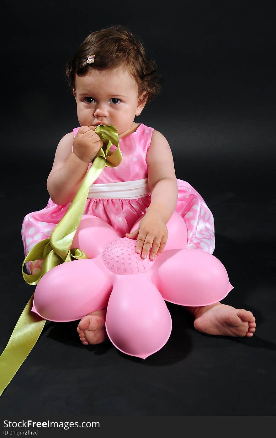 Studio shot of a baby girl