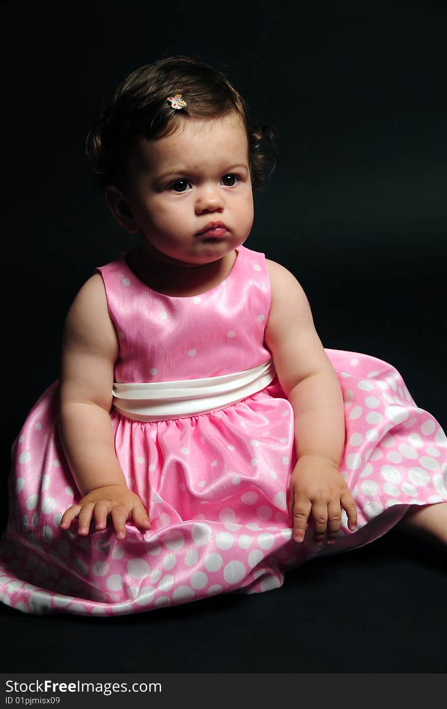 Studio shot of a baby girl