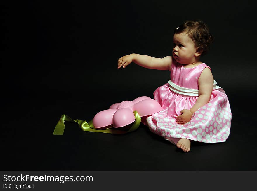 Studio shot of a baby girl