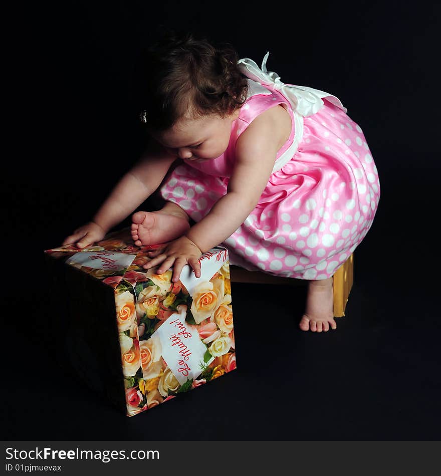 Studio shot of a baby girl. Studio shot of a baby girl