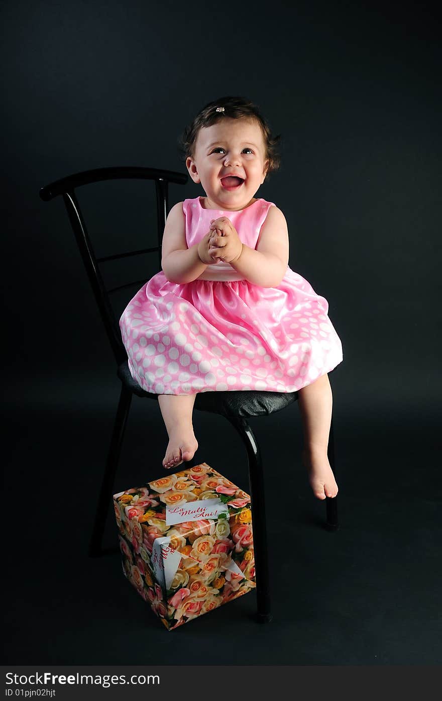 Studio shot of a baby girl. Studio shot of a baby girl