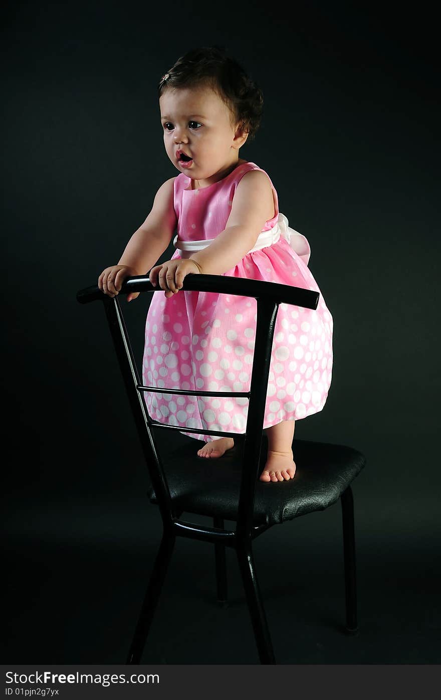 Studio shot of a baby girl