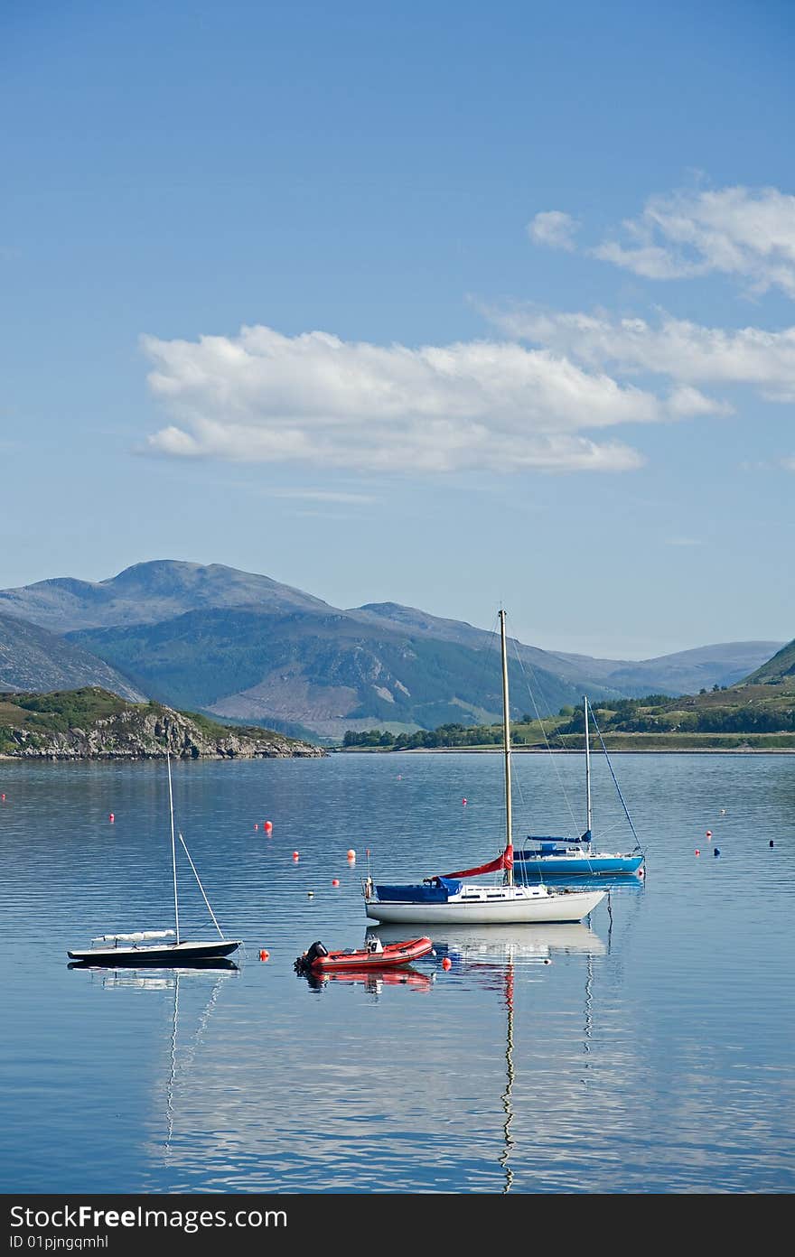 Yachts on Loch Broom.