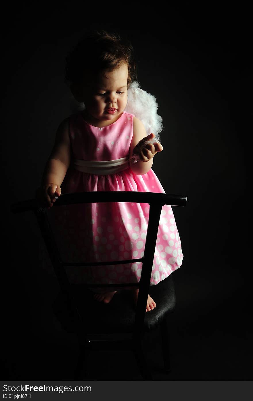 Studio shot of a baby girl