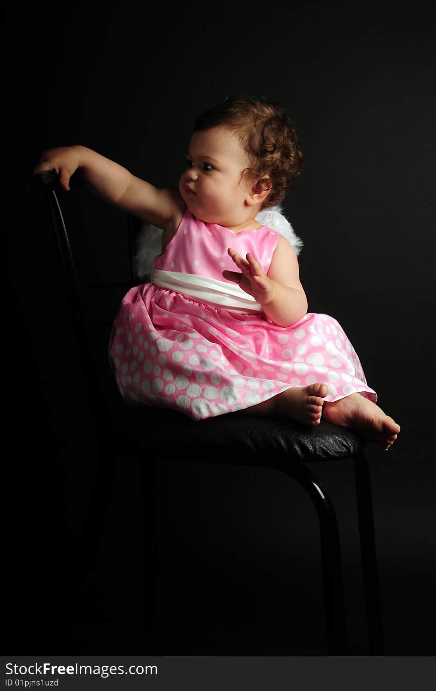 Studio shot of a baby girl