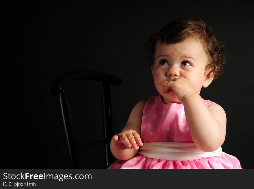 Studio shot of a baby girl