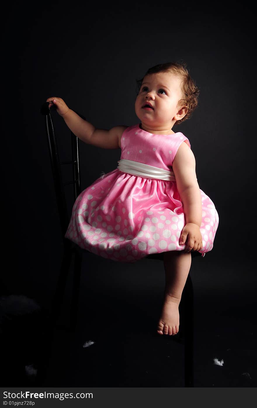 Studio shot of a baby girl