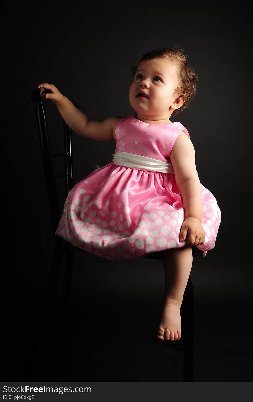 Studio shot of a baby girl