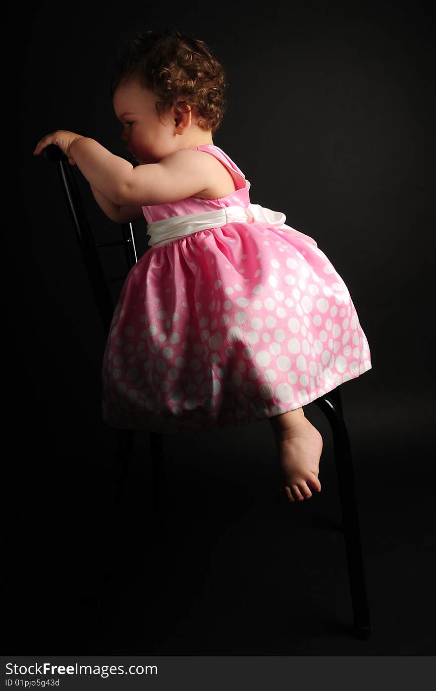 Studio shot of a baby girl