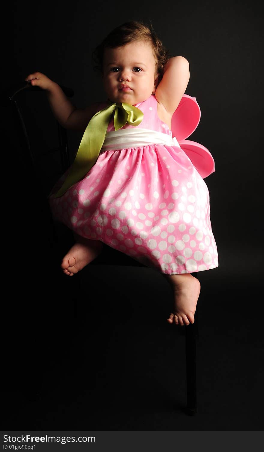 Studio shot of a baby girl