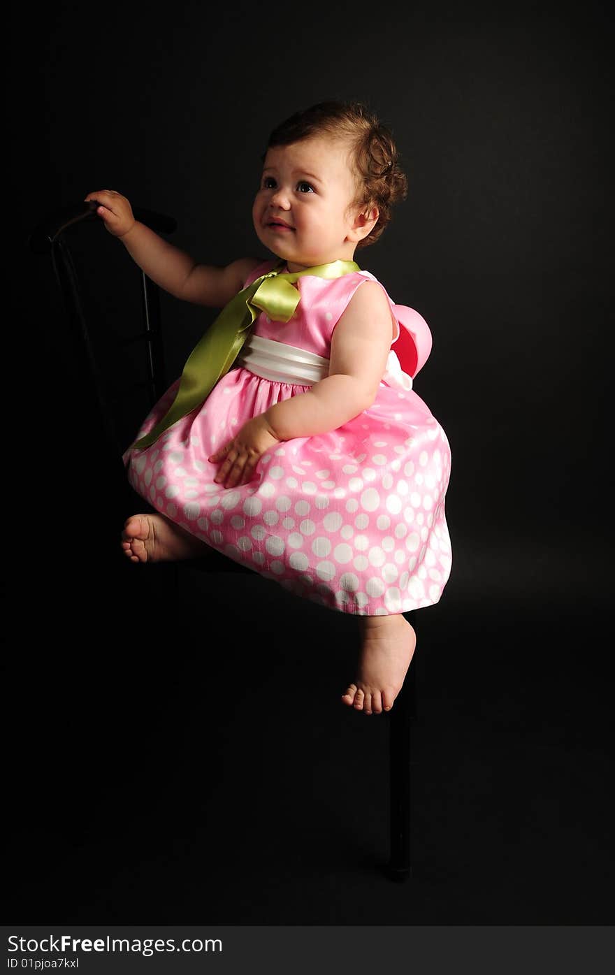 Studio shot of a baby girl