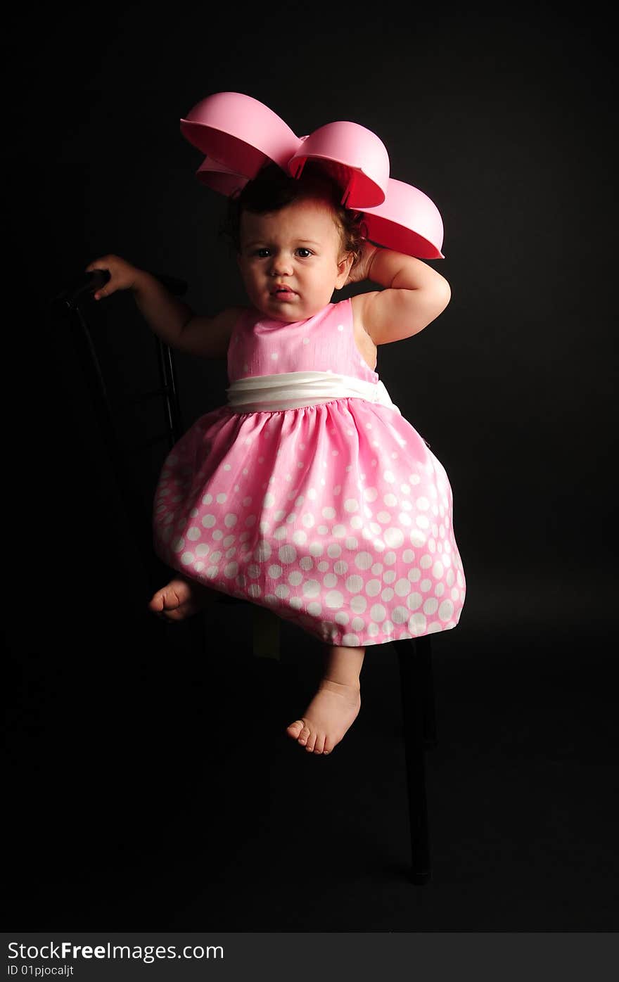 Studio shot of a baby girl