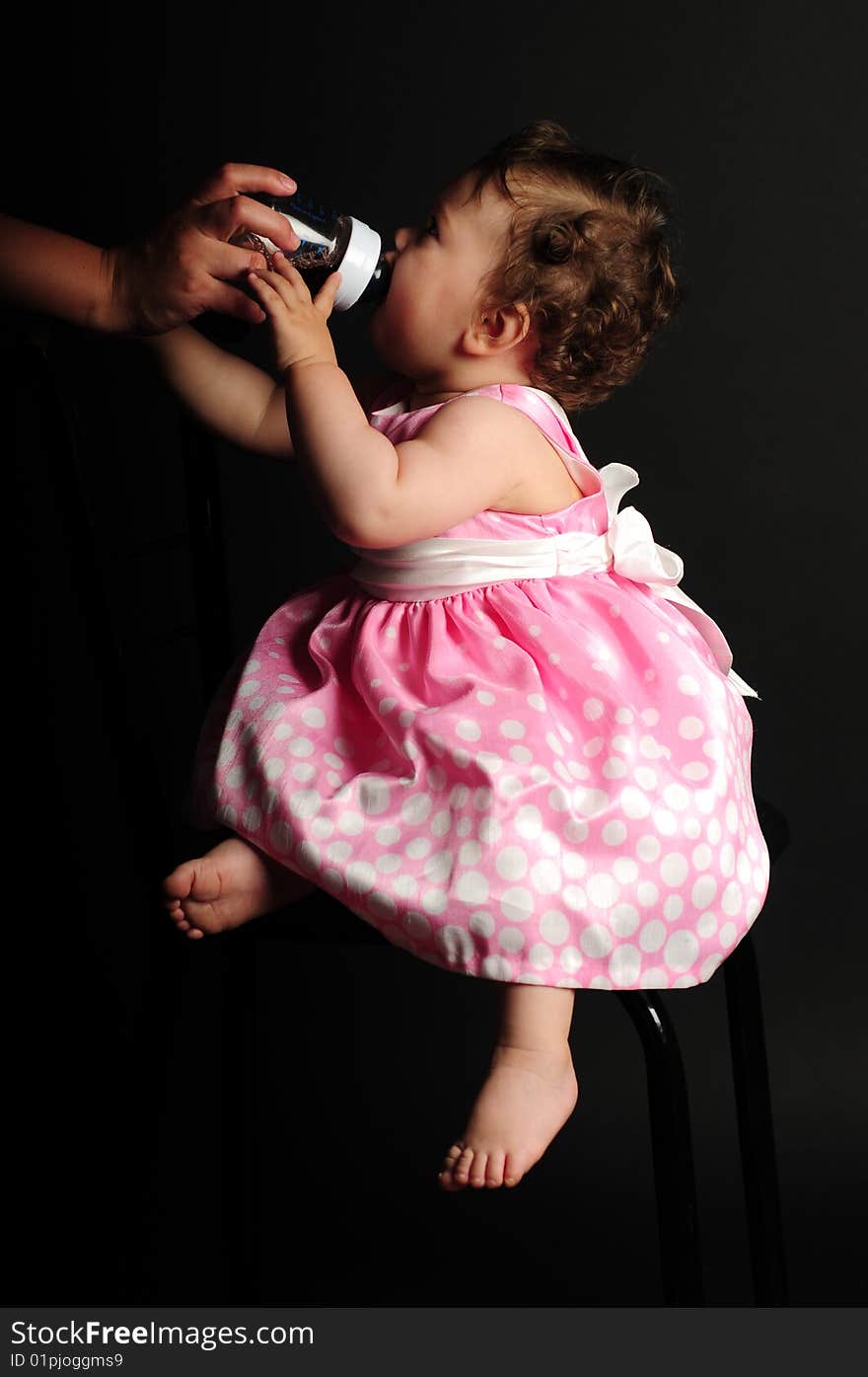 Studio shot of a baby girl. Studio shot of a baby girl