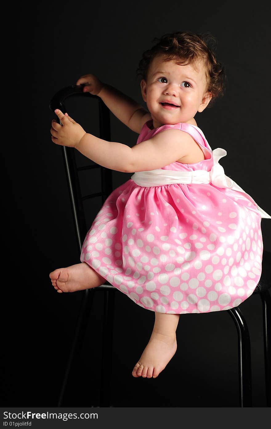 Studio shot of a baby girl