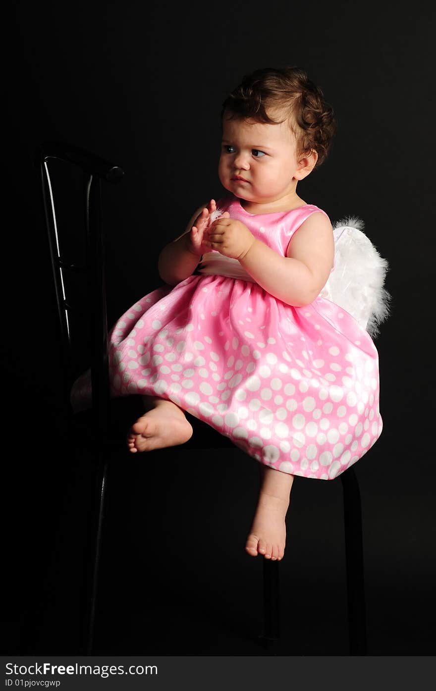 Studio shot of a baby girl