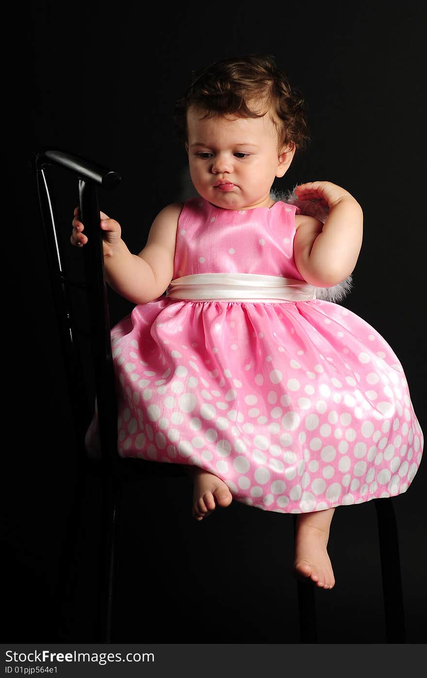 Studio shot of a baby girl