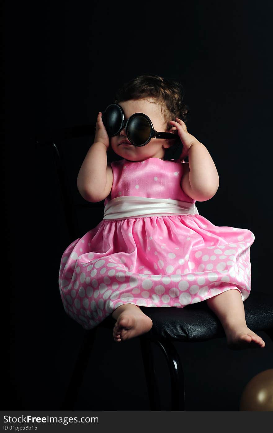 Studio shot of a baby girl. Studio shot of a baby girl