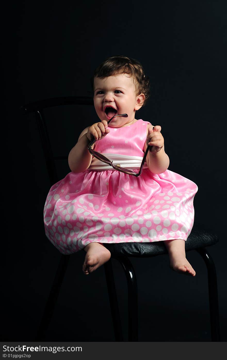 Studio shot of a baby girl. Studio shot of a baby girl