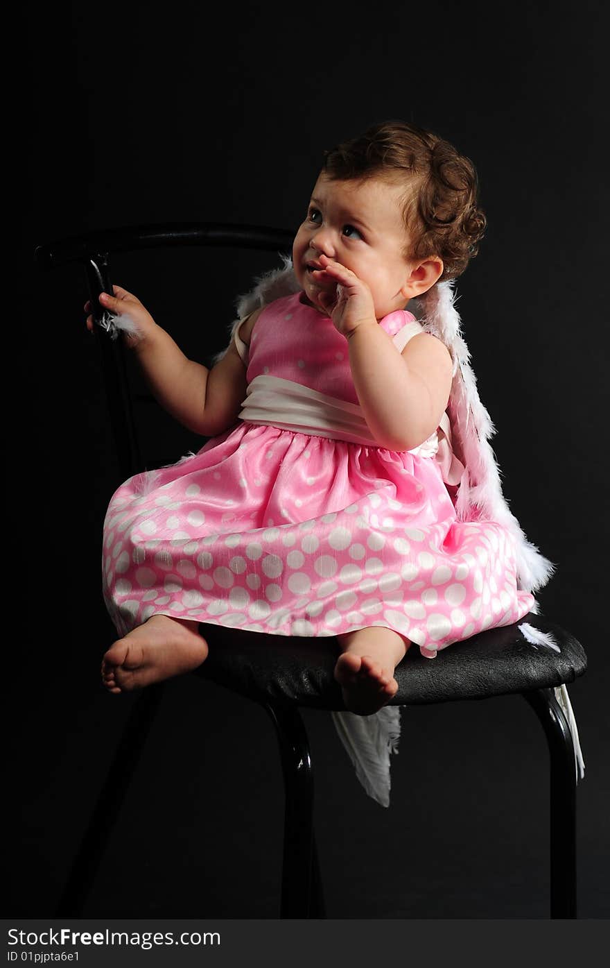 Studio shot of a baby girl. Studio shot of a baby girl