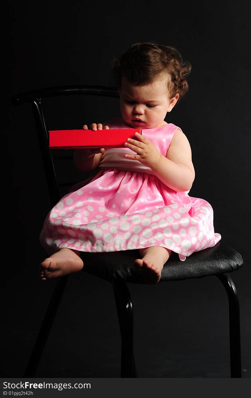 Studio shot of a baby girl. Studio shot of a baby girl