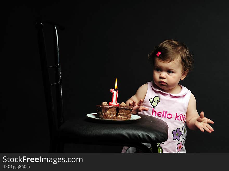 Baby girl with present