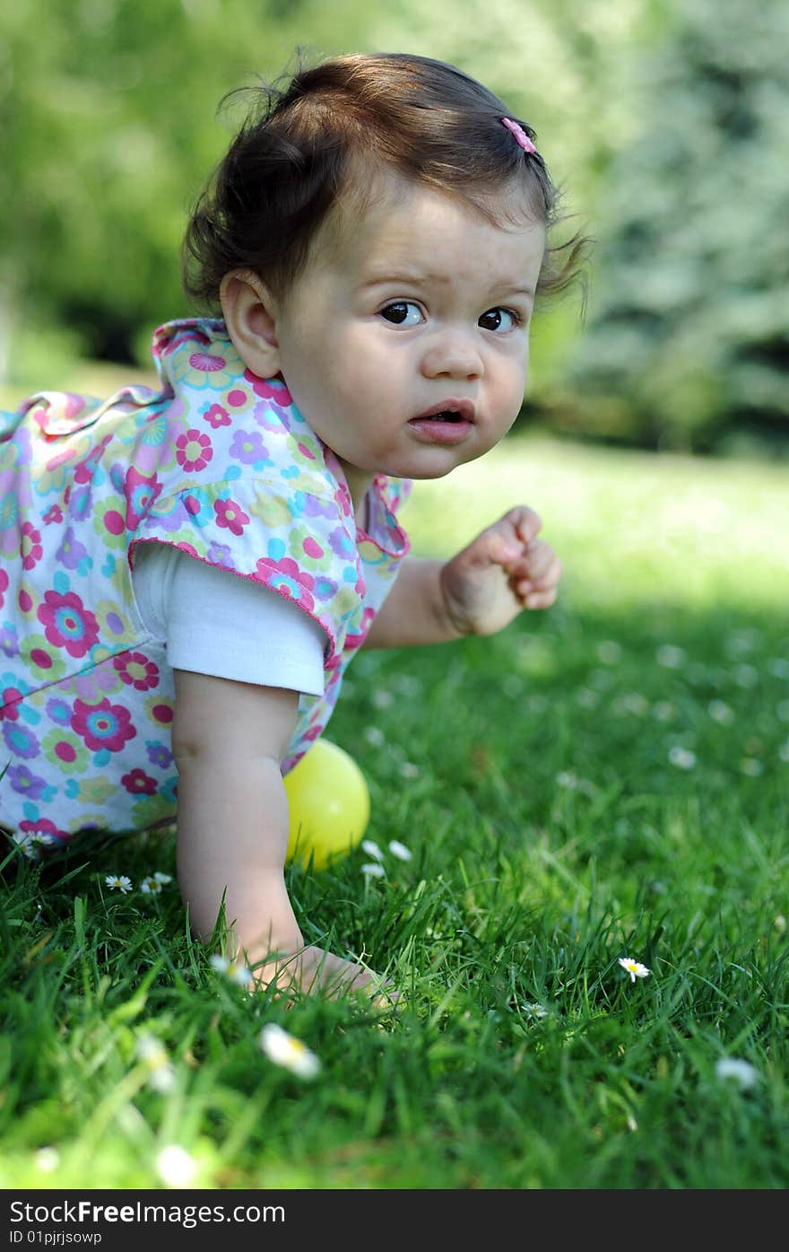 Baby Girl In Park