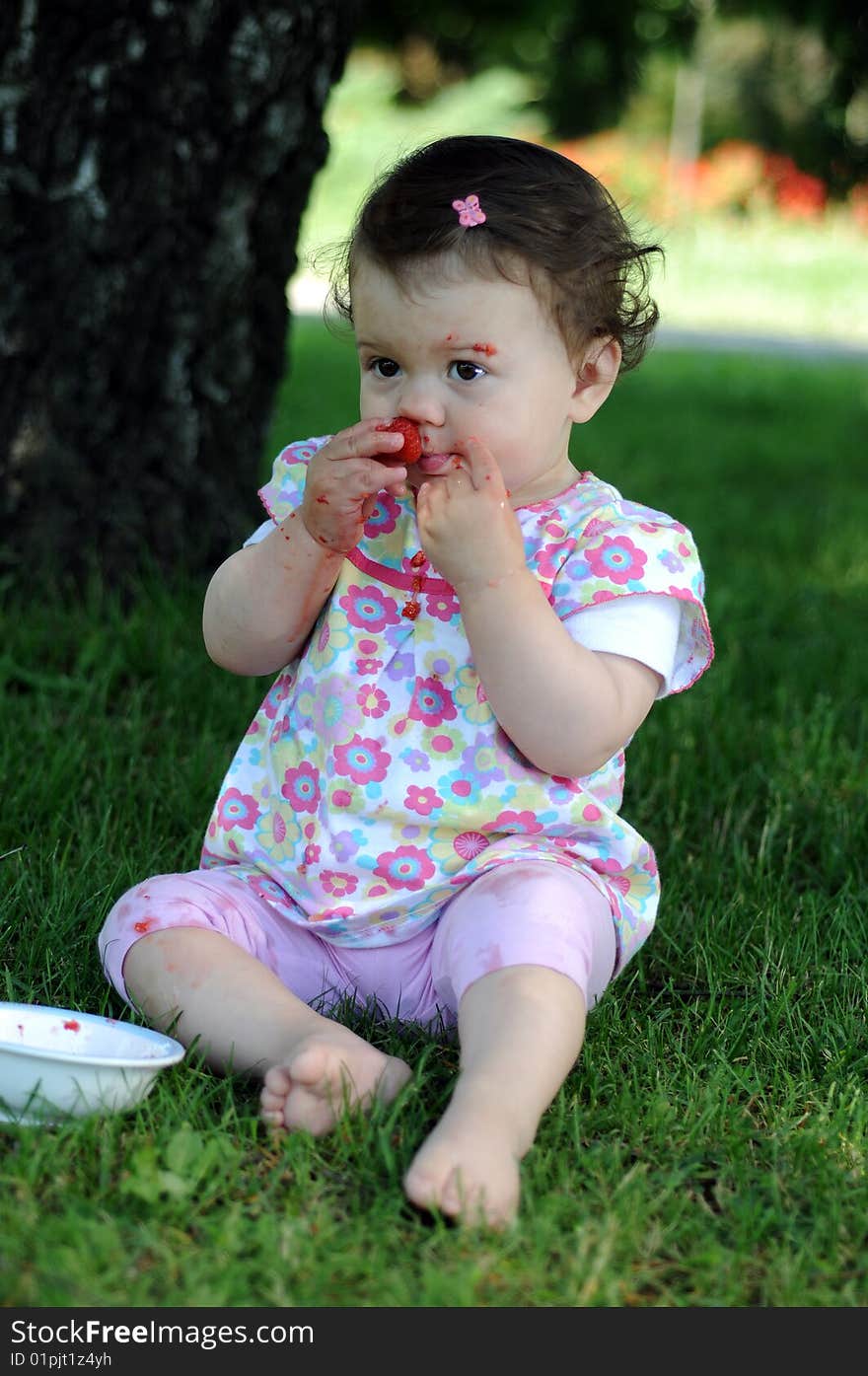 Baby Girl In Park