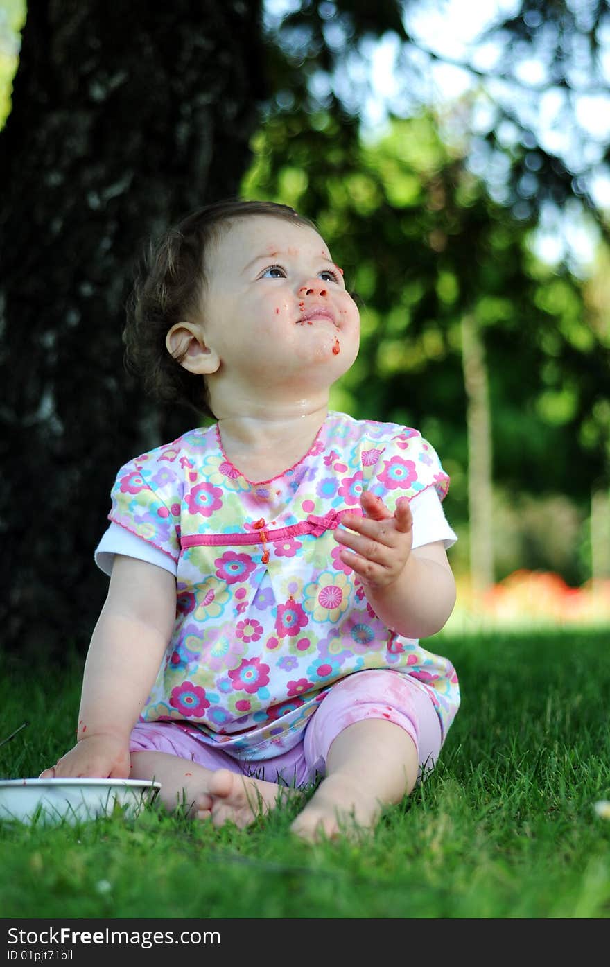 Baby Girl In Park