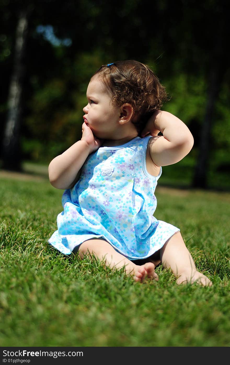 Baby Girl In Park