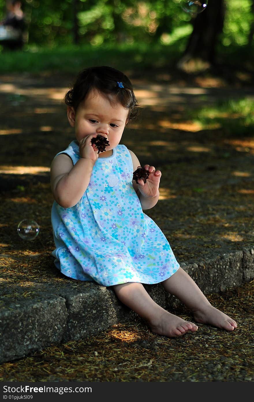 Baby Girl In Park