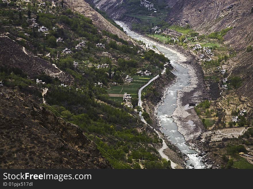 Village in mountains