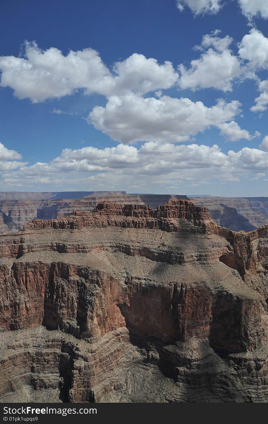 Grand canyon view from the south rim with blue sky