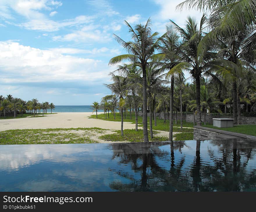 Image of a pool on the beach in vietnam. Image of a pool on the beach in vietnam.