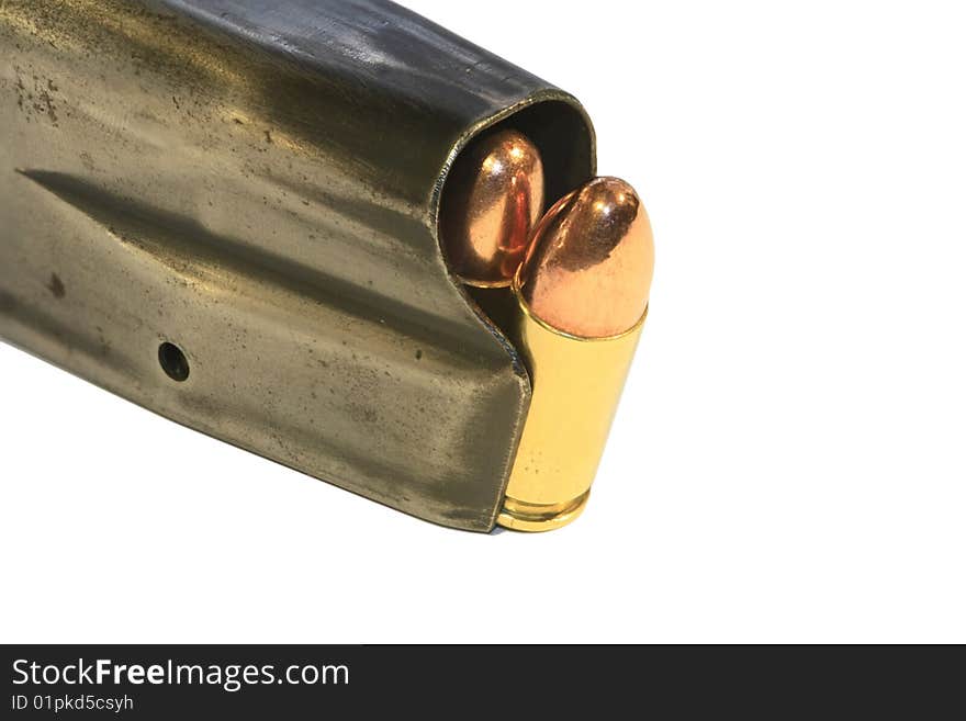 Conventional 9mm Bullets In A Magazine